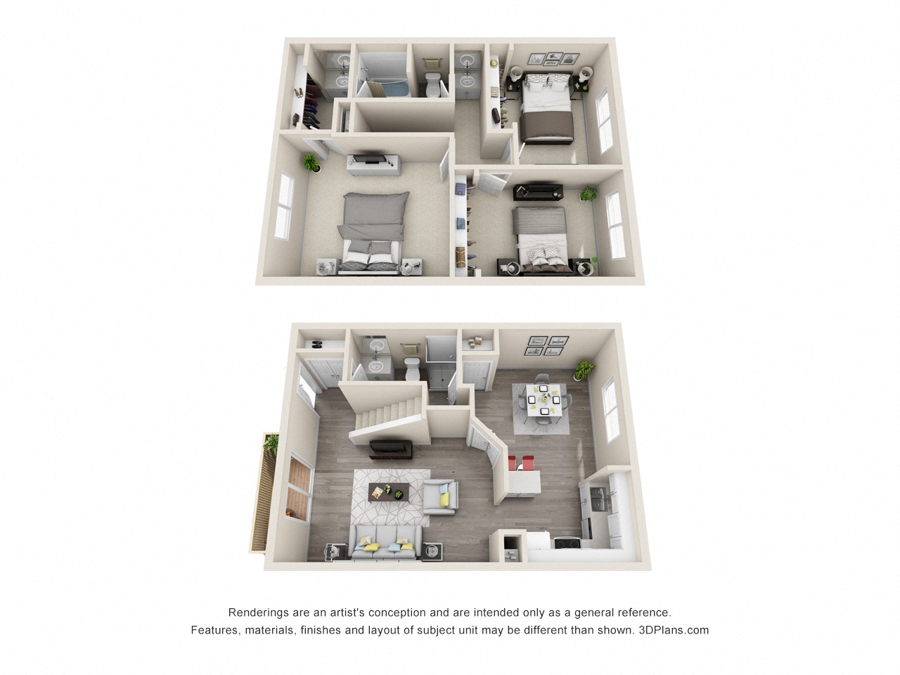 Ocean Breeze Villas 3x2.5 G Floor Plan